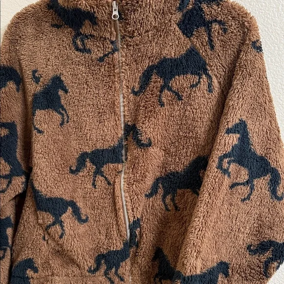 Brown Horse Pattern Women Sweater - Picture 4 of 6